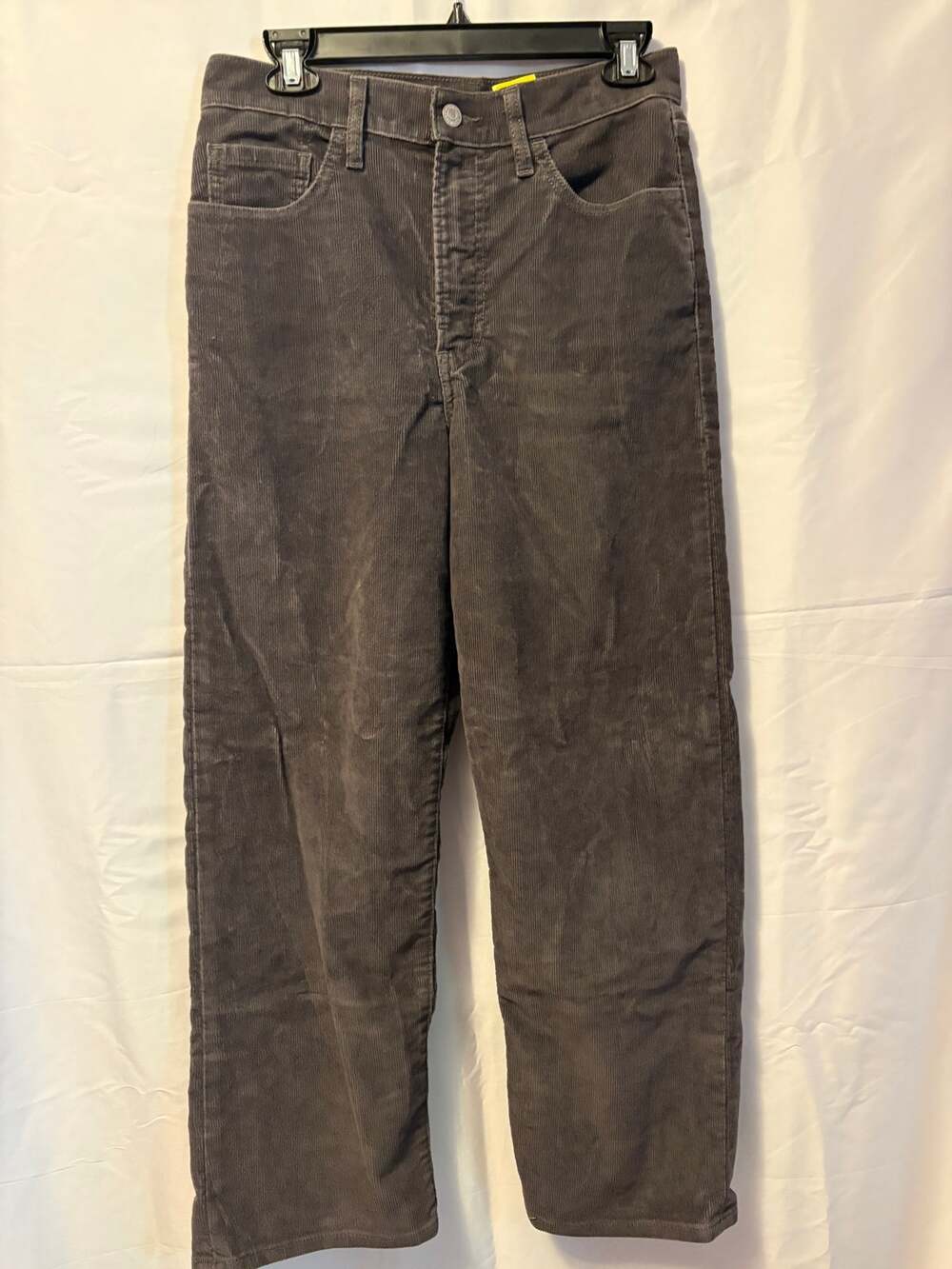 Levi's Ribcage Corduroy Gray Straight Ankle Pants Women's size 28